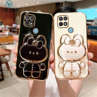 Ốp Điện Thoại Có Giá Đỡ Hình Thỏ Dễ Thương Cho OPPO A15 A15S A16 A16K A16E A54 A55 4G A53 A31 A9 A5 2020