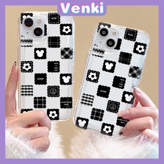 VENKI - For iPhone 11 Case Clear Phone Case TPU Soft Case Airbag Shockproof Protection Camera Checkerboard Heart Compatible with iPhone 14 13 Pro Max iPhone 12 Pro Max XR XS 7 8