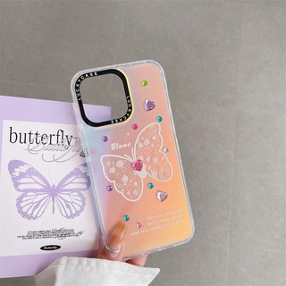 Ốp Điện Thoại Tpu Dẻo Đính Đá Hình Nơ Cho iPhone X XR Xs Max 11 12 13 14 Pro Max 14 plus
