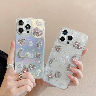 Pink Diamond Bow Apple 14promax Phone Case Xs/Xr Female Iphone13/12/11 Soft Case 7/8plus lcWh