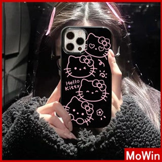 Mowin - For iPhone 14 Pro Max iPhone Case Black Glossy TPU Soft Shell Shockproof Protection Camera Cartoon Kitty Compatible with iPhone 13 Pro max 12 Pro Max 11 xr xs max 7 8Plus