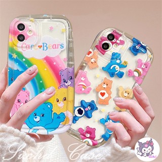 Ốp Lưng OPPO A57 A17 A77s A78 A54 A16 A15 A12 A76 A74 A3s A5s A53 A33 A32 A7 A5 A9 A96 A95 A94 A92 A52 F11 Reno 8T 6Z sixhd Ốp Điện Thoại TPU Mềm Chống Sốc In Hình Gấu Cầu Vồng Cho