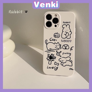 VENKI - For iPhone 11 iPhone Case Film TPU Soft Case White Glossy Cute Illustration Camera Protection Shockproof Compatible with iPhone 14 13 Pro max 12 Pro Max xr xs max 7 8 Plus