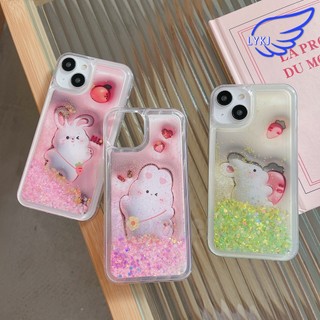 Ốp Điện Thoại Kim Tuyến Nước Chống Rơi Hình Thỏ / Cam 3D Cho iPhone 14 12 13 pro 11 14 pro max 12 promax