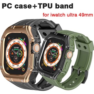 Bộ Ốp Cao Su + Dây Đeo Thay Thế Cho Đồng Hồ Thể Thao Apple Watch Ultra 49mm Mod PC Bezel Series Ultra 49mm