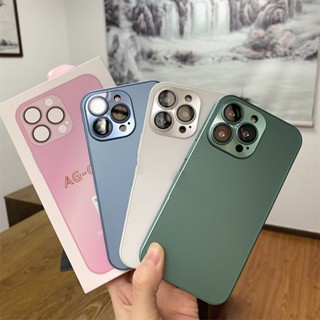 Ốp Điện Thoại Mặt Kính Nhám Chống Bám Vân Tay Cho Iphone 14 13 11 12 Pro Max 14 Plus