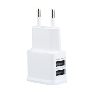 Universal Portable Easy To Carry 5V 2A Dual Usb Port Eu Plug Ac Wall Charger Travel Adapter For Cellphone Tablet [Q/14]