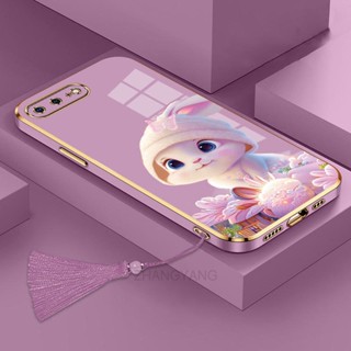 ốp lưng  iPhone 7 plus 8 plus 6s plus 6 plus iPhone 7 8 6s 6 se 2020 Ốp Điện Thoại Tpu Dẻo Mạ Màu Gradient In Hình Thỏ Kèm Dây Đeo