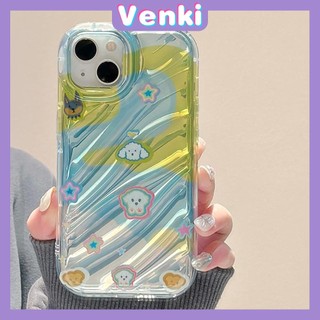 VENKI - Dành Cho iPhone 11 Ốp Lưng iPhone Ốp Lưng Điện Thoại Trong Suốt Phản Quang Laser TPU Mềm Túi Khí Chống Sốc Ốp Lưng Hình Cún Con Dễ Thương Tương Thích Với iPhone 14 13 Pro max 12 Pro 7Plus 8Plus