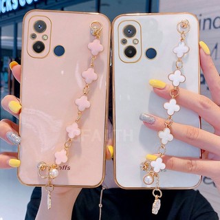 Ốp Điện Thoại Dẻo Mạ Màu Kèm Dây Đeo Cho Redmi 12C Note 12 4G Note12 Pro 11 11S Poco C55 C40 X3 X4 M4 M5