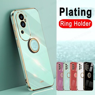 Ốp Điện Thoại Silicon Mềm Có Giá Đỡ Dạng Nhẫn Cho OPPO Reno 10 Pro 9 8 8T 7 6 5 4