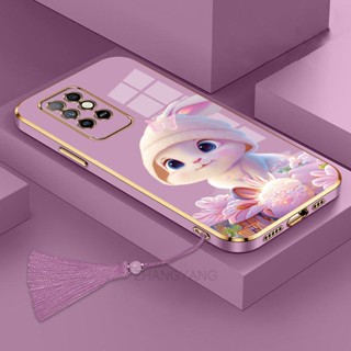 ốp lưng infinix note 8i note 8 note 10 Pro note 10 Ốp Điện Thoại Tpu Dẻo Mạ Màu Gradient In Hình Thỏ Kèm Dây Đeo Cho infinix note 8i note 8 note 10 Pro note 10