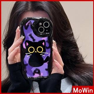 For iPhone 14 Pro Max iPhone Case 3D Curved Edge Wave Glossy Black TPU Airbag Shockproof Camera Cover Cute Cat Compatible with iPhone 13 Pro max 12 Pro Max 11 xr xs max 7Plus