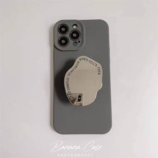 Niche Cement Gray Apple 14promax Phone Case Iphone13 New All-Inclusive Xs11xr12 Bracket Cold Wind b5HD
