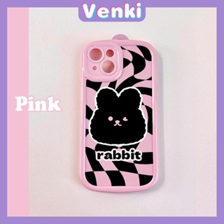 VENKI - For iPhone 11 iPhone Case Pink Glossy TPU Soft Case Shockproof Protection Camera Cute Heart Winking Bunny Compatible with iPhone 14 13 Pro max 12 Pro Max xr xs max 7 8Plus