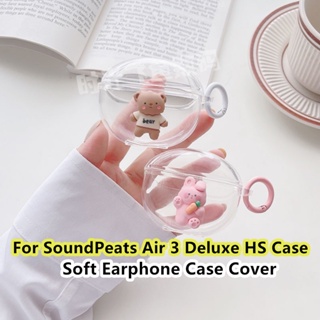 Vỏ Bảo Vệ Hộp Sạc Tai Nghe SoundPeats Air 3 Deluxe HS Hình Gấu Thỏ / Dâu Tây Tím Dễ Thương