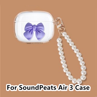 Vỏ Bảo Vệ Hộp Đựng Tai Nghe Nhét Âm Thanh Ba Chiều Màu Trơn Đính Nơ Cho SoundPeats Air 3