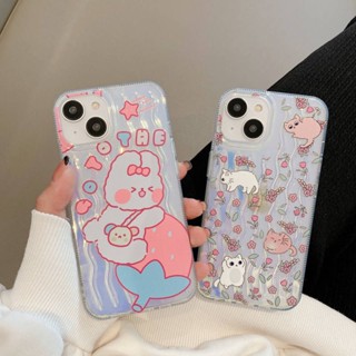 Ins Rabbit Cat Iphone13 Apple 12 Phone Case 14promax Protective Shell 11/7/8P Laser Xrxs dxiu