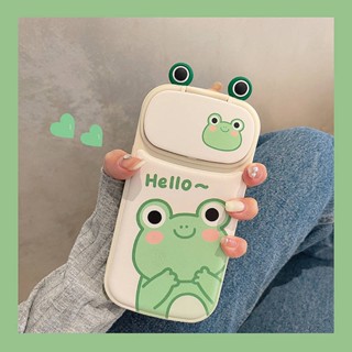 Creative Flip Mirror Cute Frog Iphone14pro Phone Case 13promax Apple 12 Female X Makeup Mirror cLxK