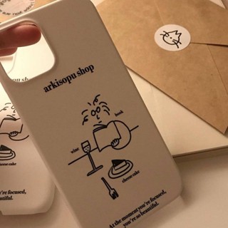 Korean Ins Hand-Painted Lines 11 Suitable for Iphone13promax Apple 12 Phone Case 7/8P Female XR Cute X YGA7