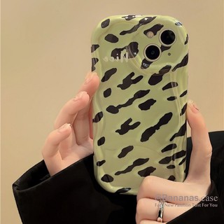 Ốp Điện Thoại Mềm Họa Tiết Da Báo Màu Xanh Lá Cho iPhone 14 Plus 14 13 12 11 Pro Max X Xr Xs Max 7 8 Plus