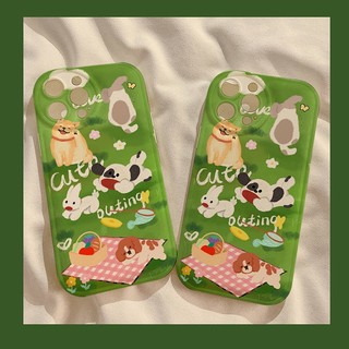 Camping Puppy Apple 13 Phone Case Iphone6/7/8plus Soft Xsmax Air Cushion 12Promax Cartoon Xr g7Ce