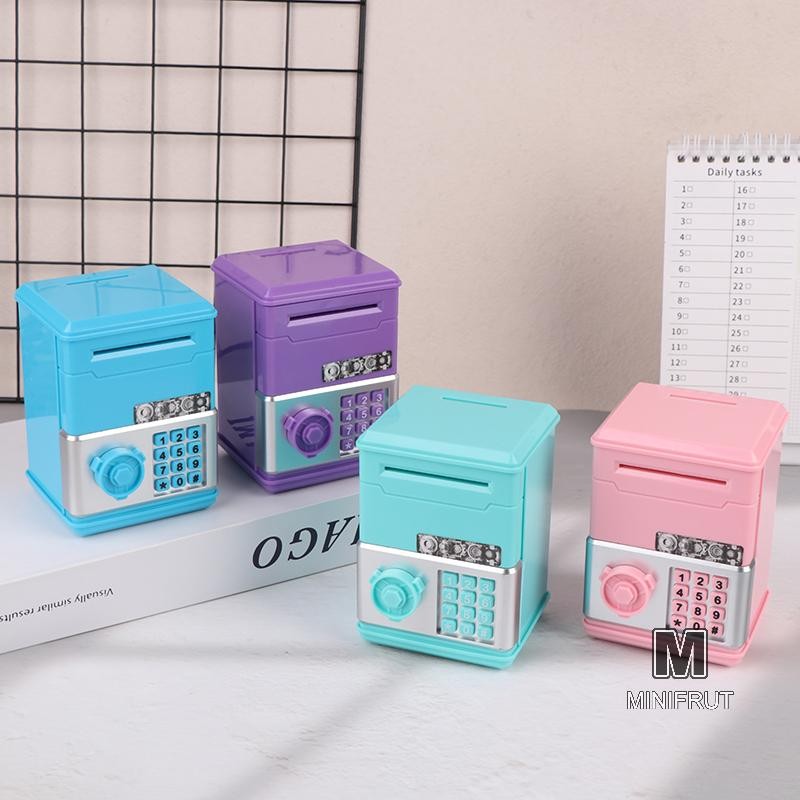 MINIFRUT] Trẻ Em Tiền Ngân Hàng Mật Khẩu Heo Đất ATM Tiền Đồng Xu Hộp Tiền Cho Trẻ Em Sinh Nhật MỚI