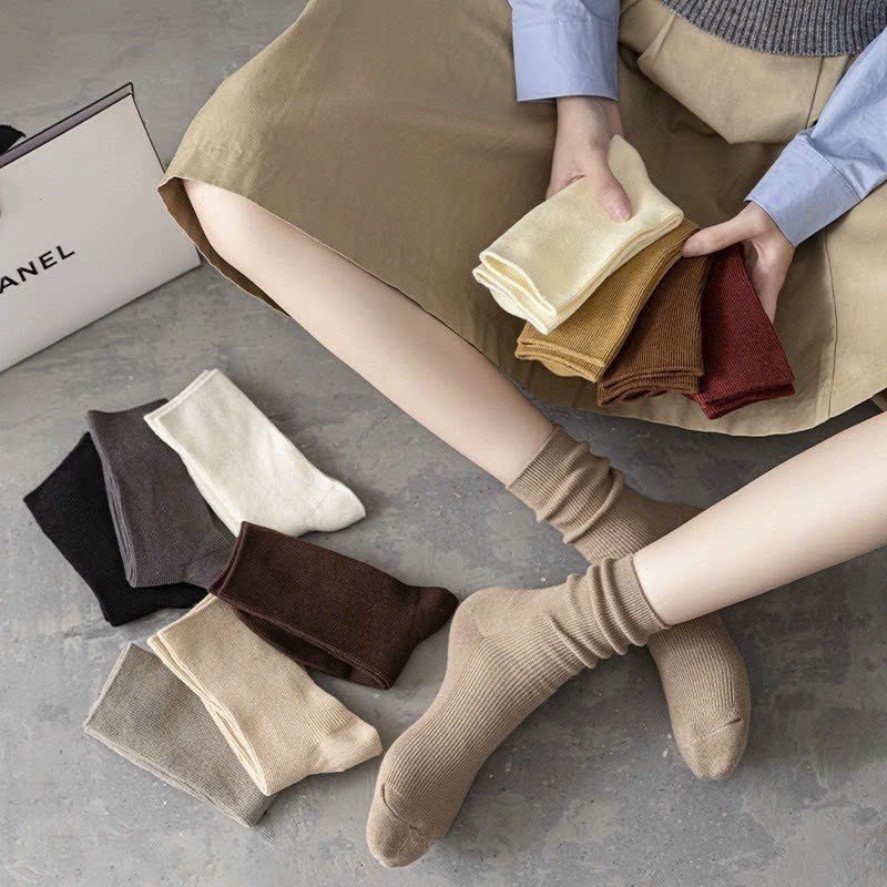 Tất vớ cao cổ trơn basic cho nữ