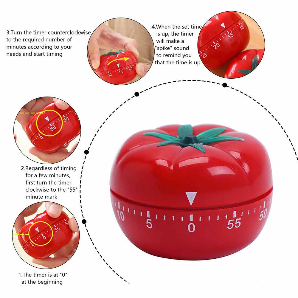Tomato Timer Electronic Kitchen Timer Reminder Pomodoro Countdown Mechanical Timer Kitchen