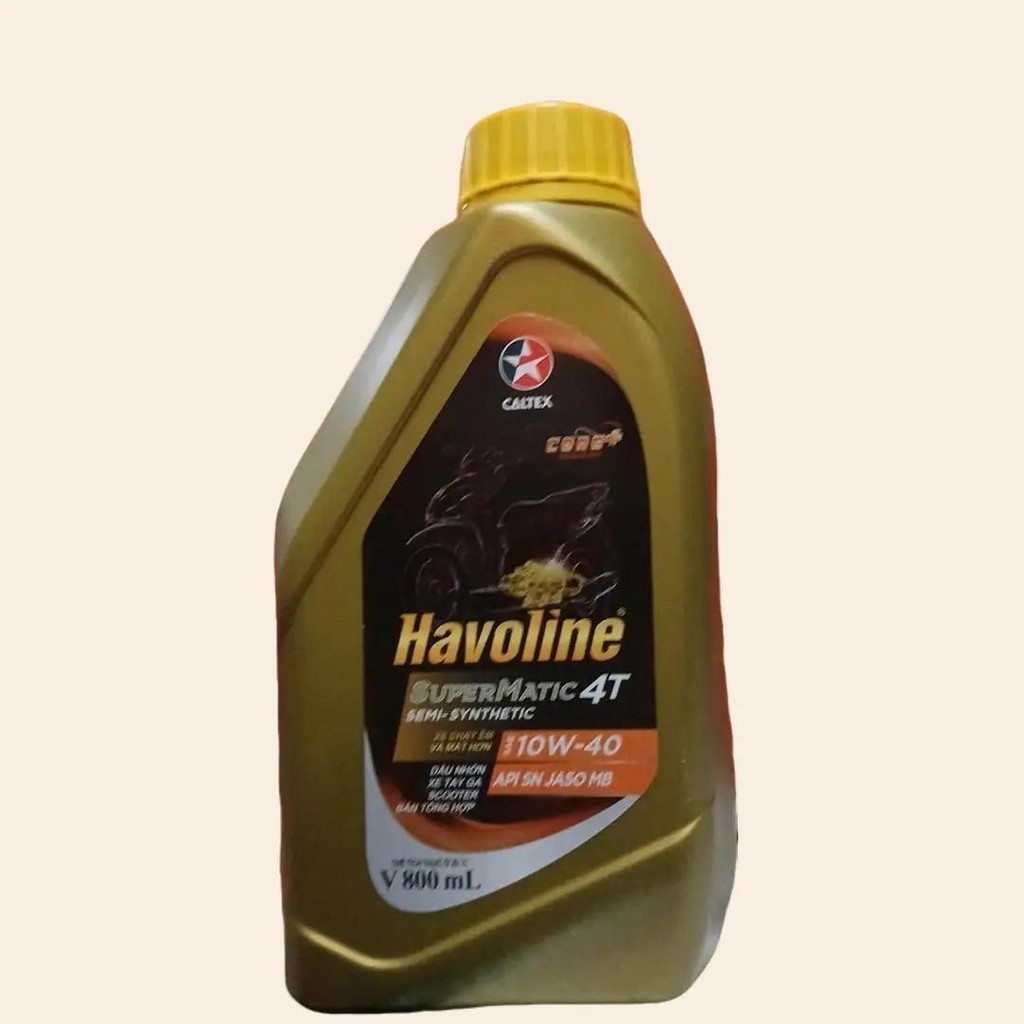 Dầu nhớt caltex Havoline SuperMatic 4T SAE 10W-40 0,8L - Công nghệ tổng hợp cho xe tay ga