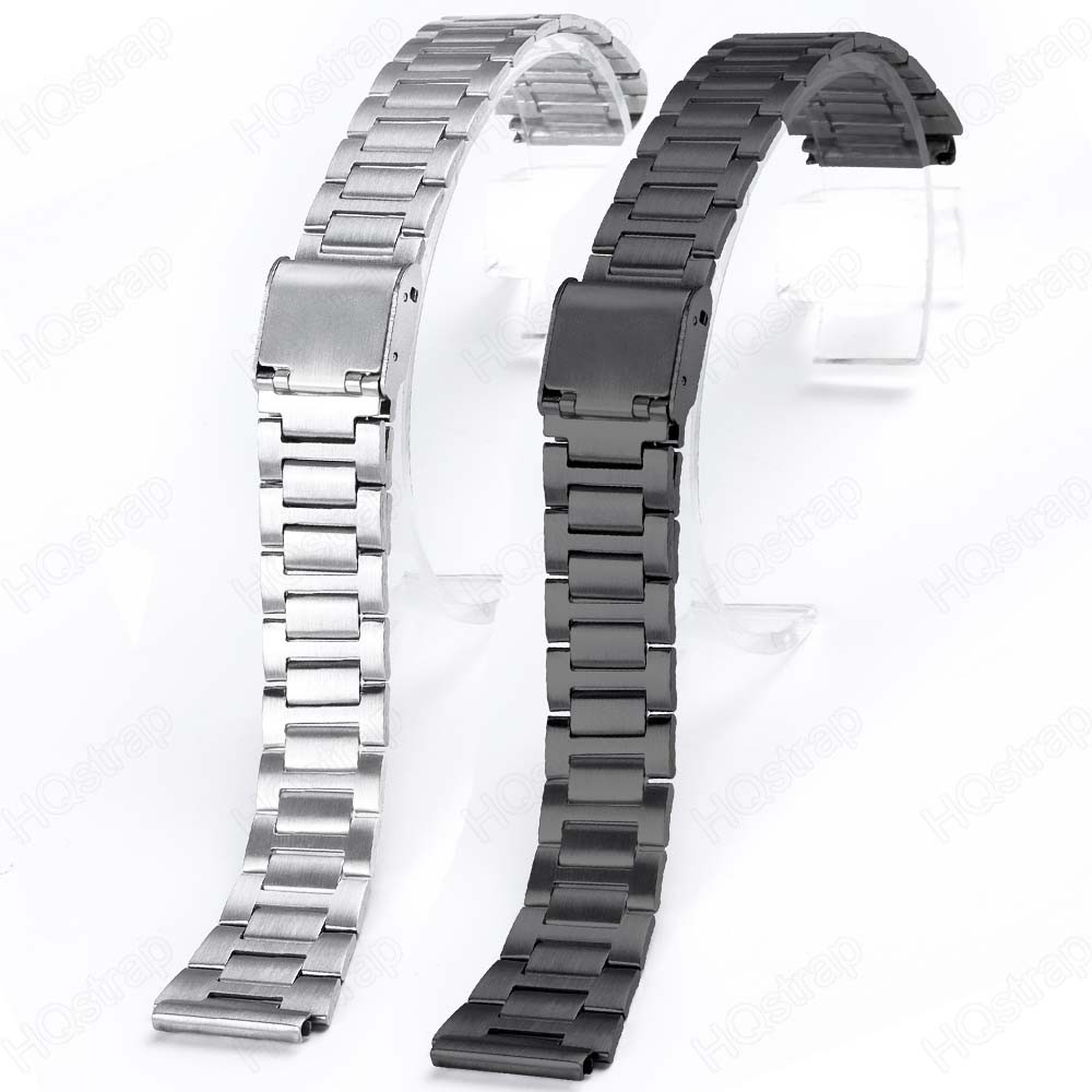 Dây đeo bằng thép không gỉ 18mm cho Casio F-91W W800h AE1200 Dây đeo cổ tay đa năng Nam Nữ Dây đeo đồng hồ Vòng đeo tay kim loại