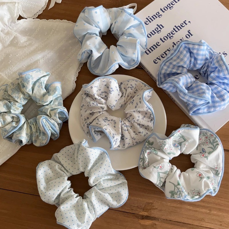 50 Kiểu Hàn Quốc Lớn In Hoa Dây Buộc Tóc Scrunchies Dây Tóc Phụ Kiện Tóc Cho Nữ