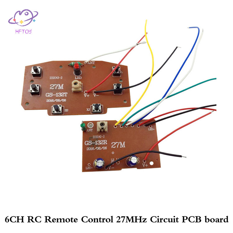 Hftoy 6CH 2.4G Điều khiển từ xa Bảng thu phát PCB mạch 27 MHz chất lượng cao cho phụ tùng đồ chơi điều khiển từ xa xe RC ~