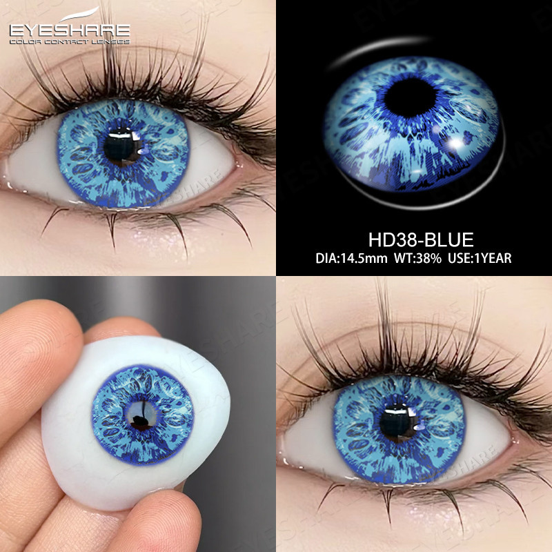 Mắt Halloween Màu Kính Áp tròng Anime Nhập Vai Kính Nhiều Màu Ống Kính 14,5 Mm Dùng Một Lần Hàng Năm