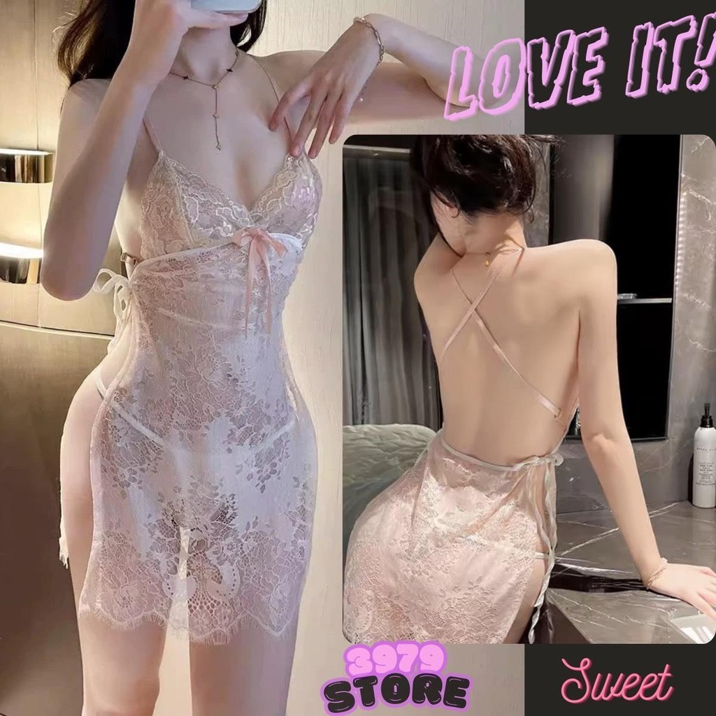 Váy Ngủ Ren Cao Cấp Hở Lưng Gợi Cảm VA11