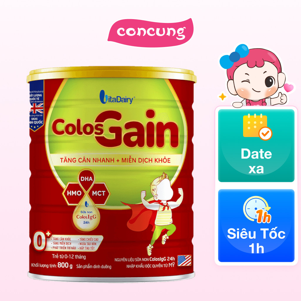 Sữa Colos Gain 0+ 800g (0 - 12 tháng)
