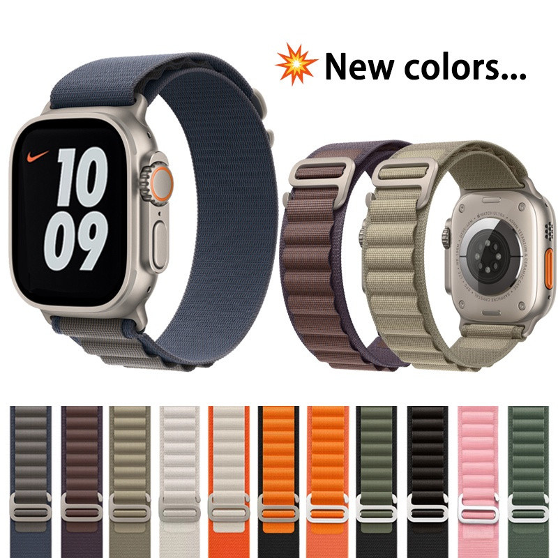 Dây đeo vòng Nylon cho iWatch Band 46mm 49mm 45mm 41mm 42mm 38mm 44mm 40mm cho Apple Watch Series 10 9 8 7 6 5 4 3 SE2 Ultra2 Ultra Dây đeo cổ tay Accessorie