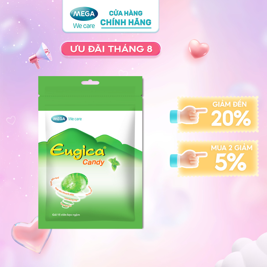 Kẹo ngậm thảo dược EUGICA CANDY (Túi zip 15 viên)