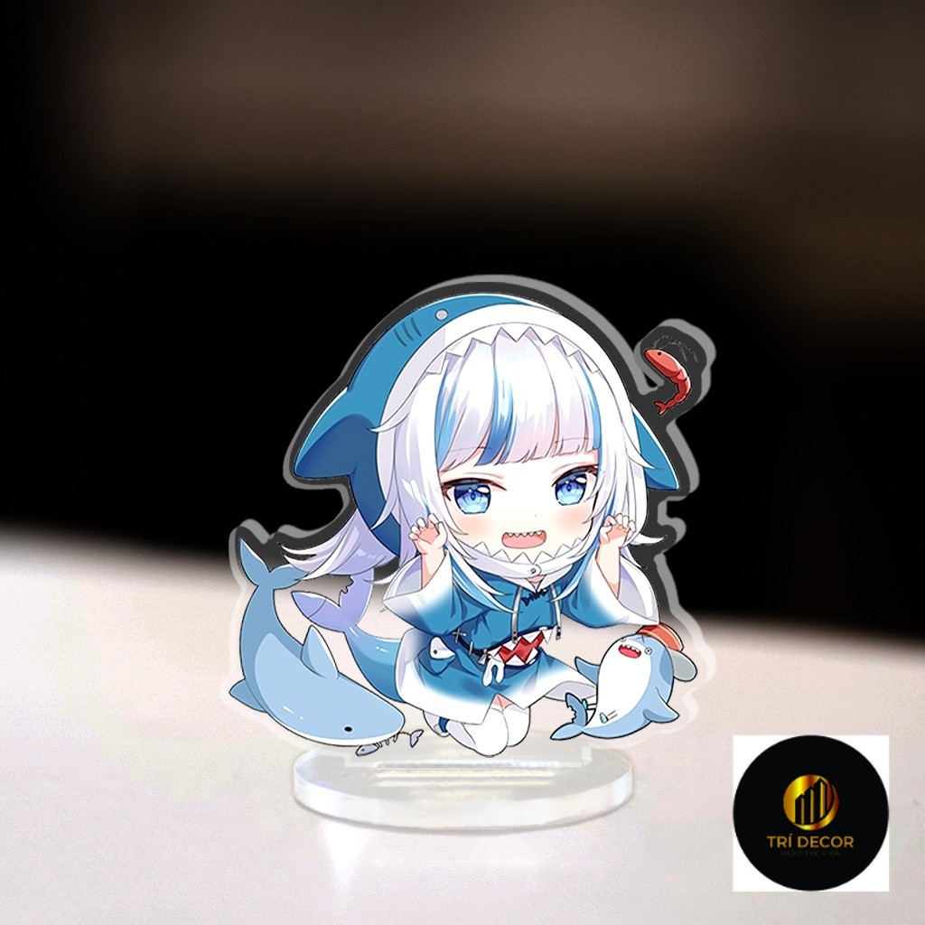 Mô hình Mini Vtuber Shoto Hololive Gawr Gura Virtual Youtuber Nhật Bản trang trí góc học tập cao 3cm