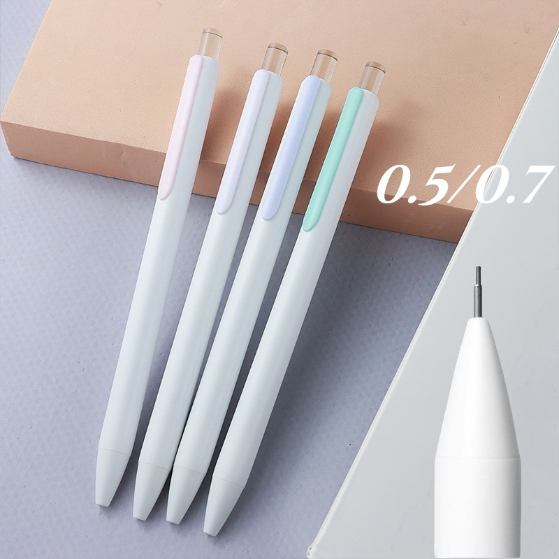 Bút chì cơ màu trắng đơn giản 0,5 / 0,7 Văn phòng phẩm sinh viên có giá trị cao WJ649