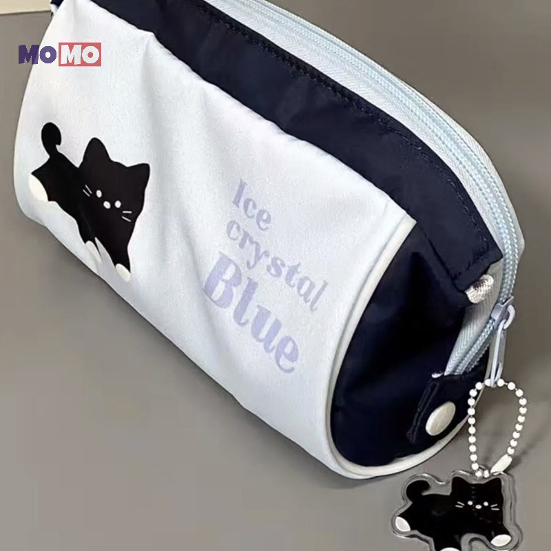 MOMO 1 Mảnh Sinh Viên Bút Chì Dành Cho Bé Trai Bé Gái Thời Trang Hàn Quốc Hoạt Hình Đen Túi Bút Chì Dung Tích Cao Văn Phòng Phẩm Túi Bảo Quản Trường Mới