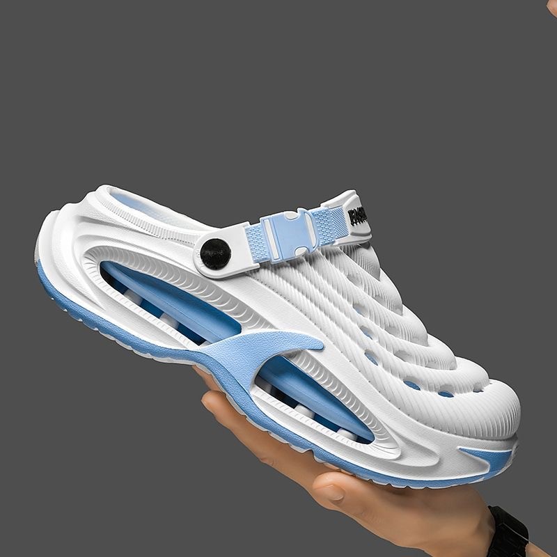 Nam Mùa Hè Mặc Ngoài Thể Thao Chống Mài Mòn Giày Sandal Che Mũi Chống Trơn Trượt