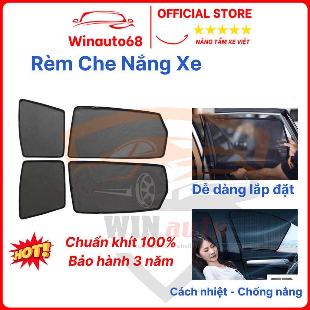 Rèm Che Nắng xe Ô tô, Chắn Nắng có hít Nam Châm xe hơi, Bộ 4 Miếng - Có Đủ Các Dòng Xe, che nắng hiệu quả