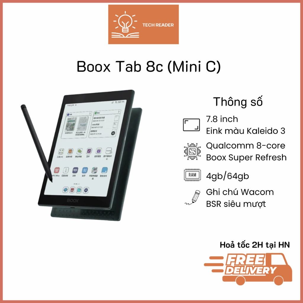 Máy đọc sách Boox Tab Mini C Boox Tab 8C Likenew - Tiếng Việt, Hàng nhập khẩu