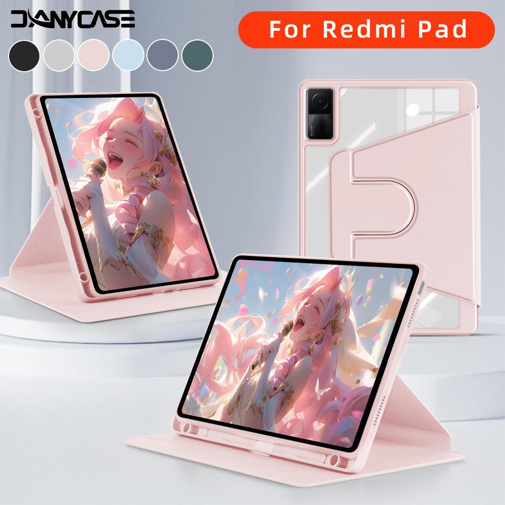 Vỏ máy tính bảng cho Redmi Pad 2 Pro 12.1inch Redmi SE 11inch 2025 Nắp phủ với bút giữ 360 ° xoay vỏ