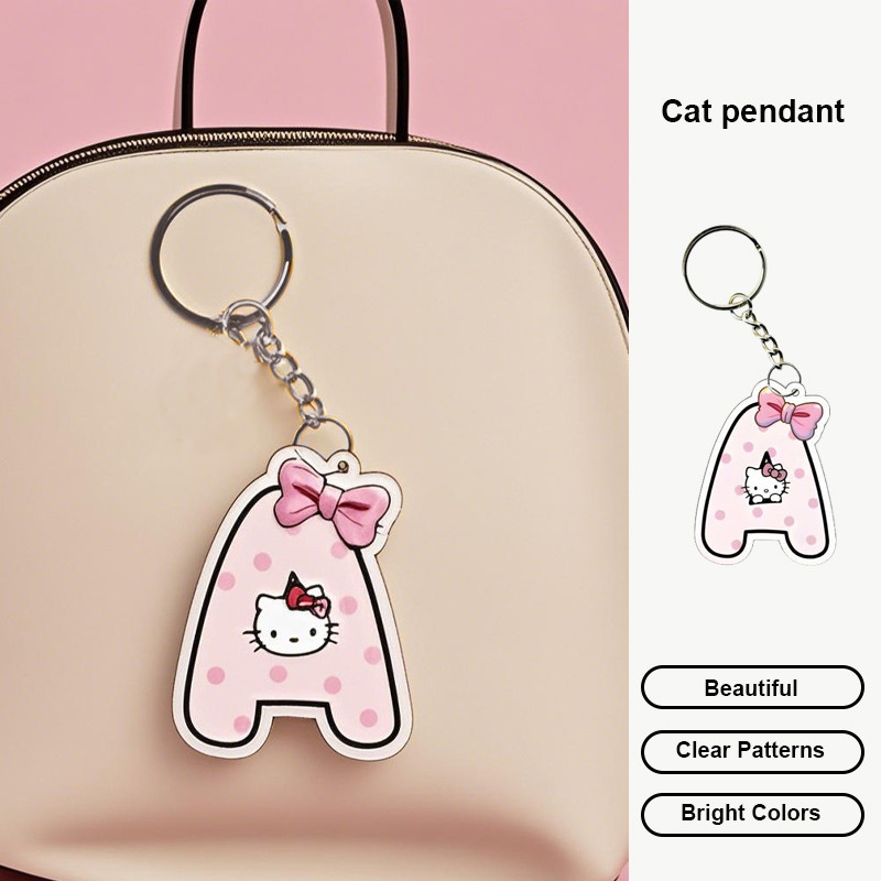 Hoạt Hình Dễ Thương Chữ Kitty Mèo Mặt Dây Chuyền Móc Chìa Khóa Acrylic Sinh Viên Ba Lô Mặt Dây Chuyền