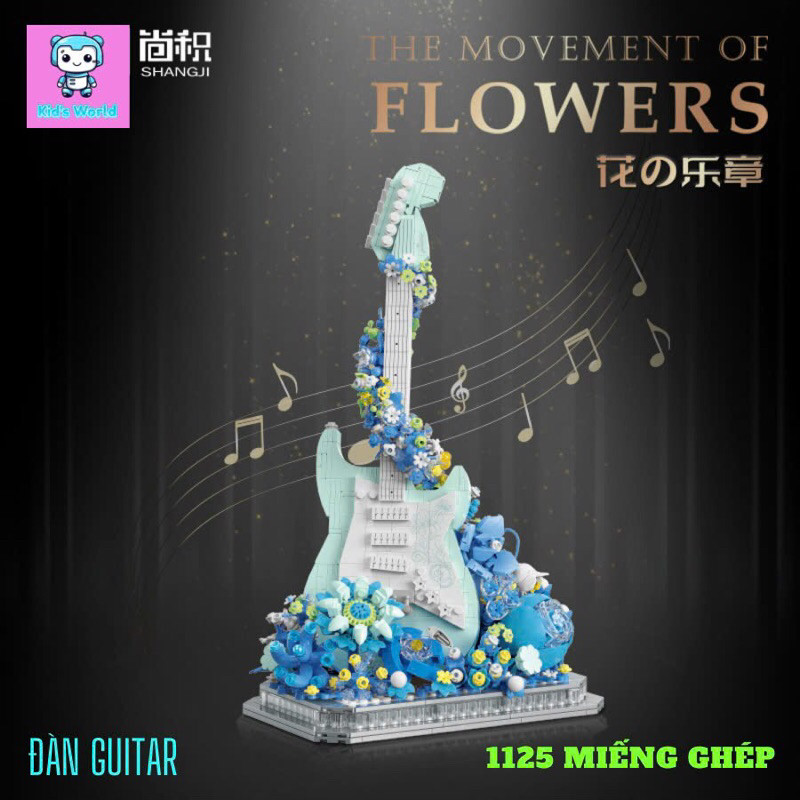 Đàn Guitar Hoa : đồ chơi lắp ráp, lắp ghép , mô hình, decor trang trí nhà cửa, đồ chơi thông minh, mẹ và bé