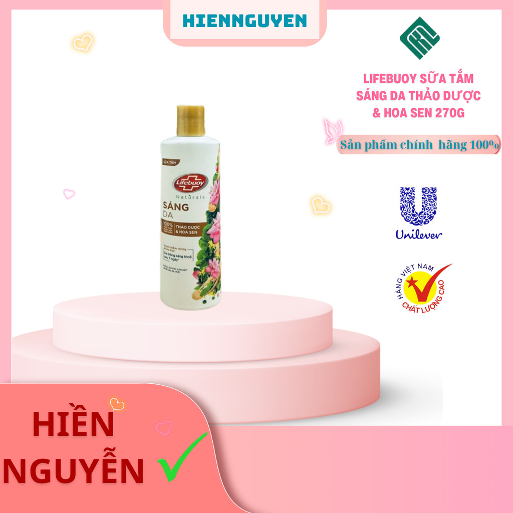 Sữa tắm Lifebuoy sáng da thảo dược & hoa sen chai 270g