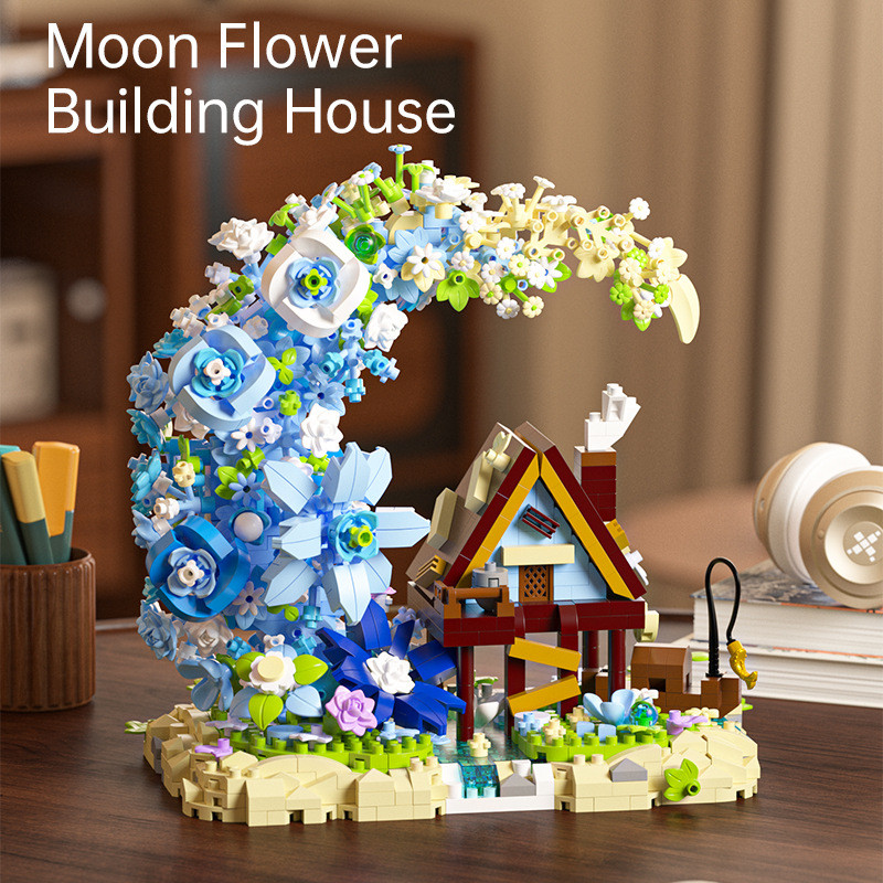 Sản phẩm mới⭐Phong Cách Mới Mặt Trăng Khối Xây Dựng Cây Nhà Bảo Quản Hoa Xây Dựng Đồ Trang Trí Đồ Chơi Giáng Sinh Quà Tặng Sinh Nhật