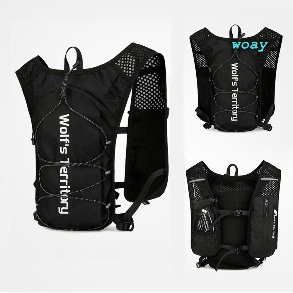 Ba lô dưỡng ẩm WOAY Marathon, Túi chạy siêu nhẹ bằng vải, Áo vest nước 5L thoáng khí phản quang Hydrat hóa Vest Chạy bộ